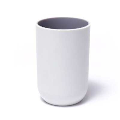 Harjauskuppi kotiin yksinkertainen kaksinkertainen sakeutus suuvesi kupin ystäville harjauskuppi muovinen vesikuppi tavallinen kuppi: Harmaa