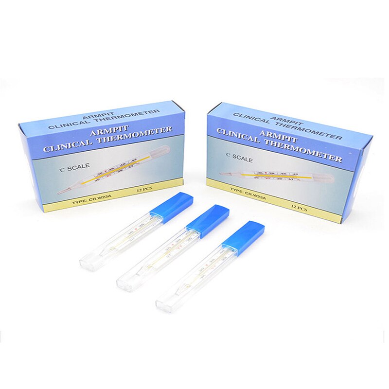 1pc dispositivo di misurazione della temperatura corporea ascella termometro a mercurio in vetro prodotto sanitario domestico schermo di grandi dimensioni