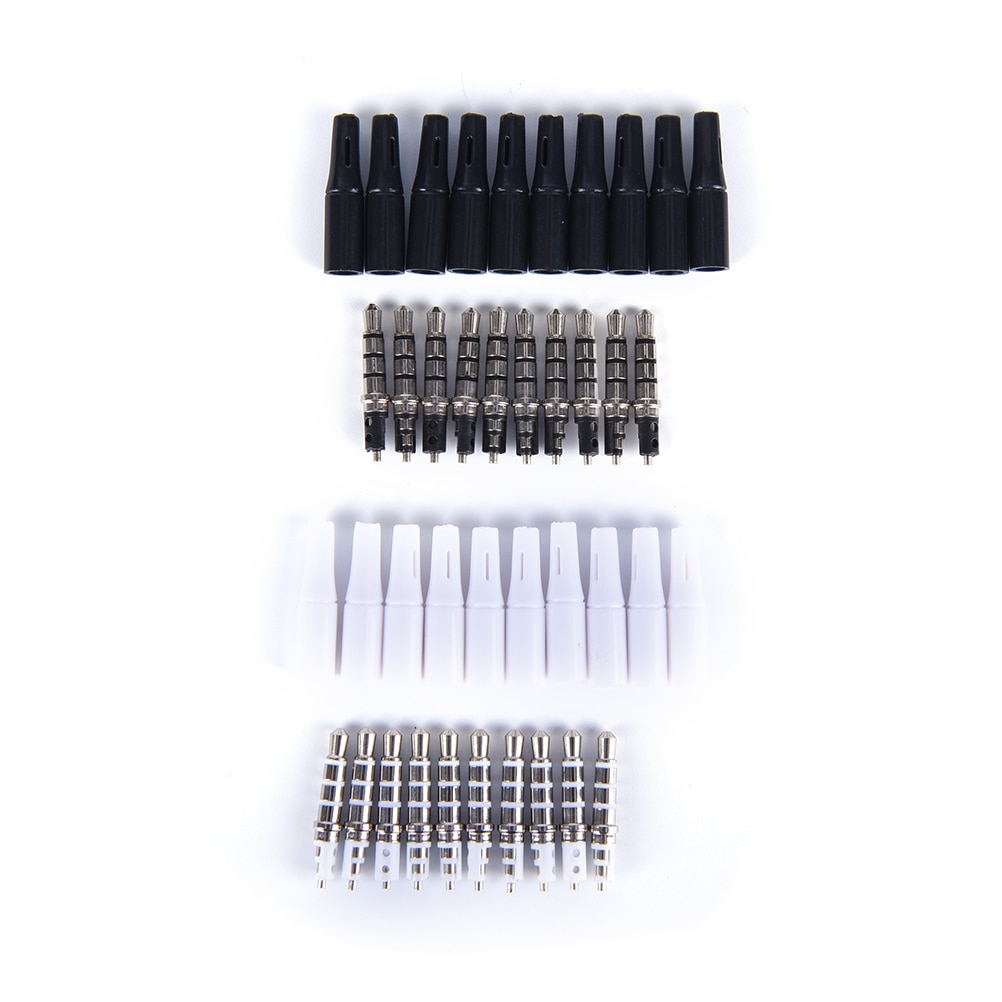 10pcs/lot 3.5mm Stereo Headset Plug Jack Outlet 2.5mm 4 Pole 3.5 Audio Plug Jack Adaptor Connector For Phone White And Black
