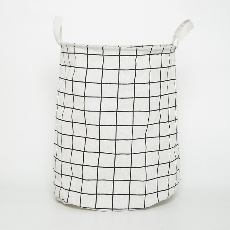 Eenvoudige Plaid Opslag Emmer Vouwen Wasmand Doek Opslag Mand Opbergdoos Thuis Diverse Mand: White Plaid