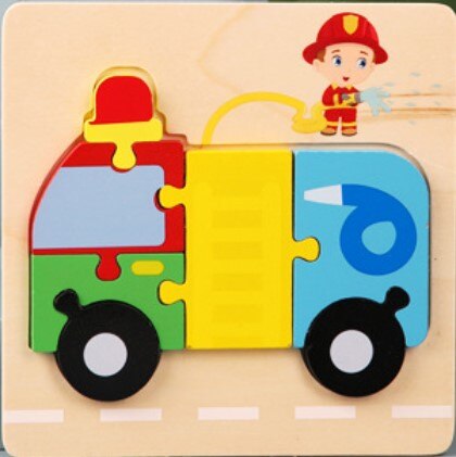 3D Wooden Puzzle Jigsaw Toys For Children Wood 3d Cartoon Animal Puzzles Intelligence Kids Early Educational Toys for children: Purple