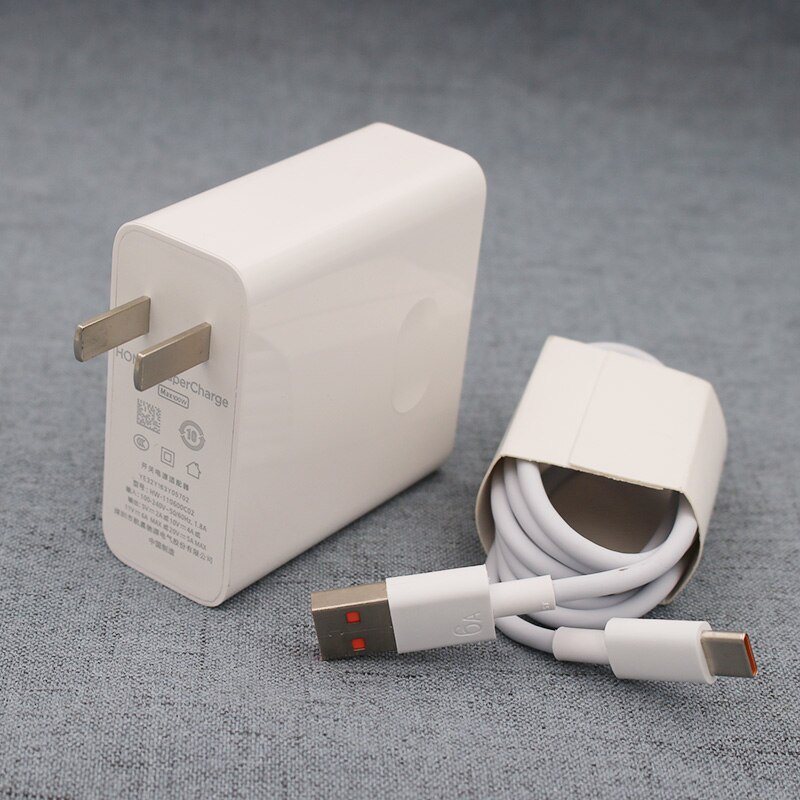 Originele Honor 100W Super Charger Adapter 6A Usb Type C Kabel Voor Honor 50 60 Pro Se Magic 3 huawei Mate 40 30 P50 Nova 8 9 Pro: US Charger Add Cable