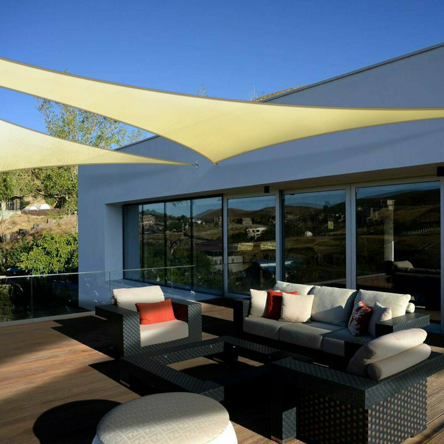 New160 GSM Equilateral Triangle Sun Shade Sail Outdoor Garden Pool Canopy Cover
