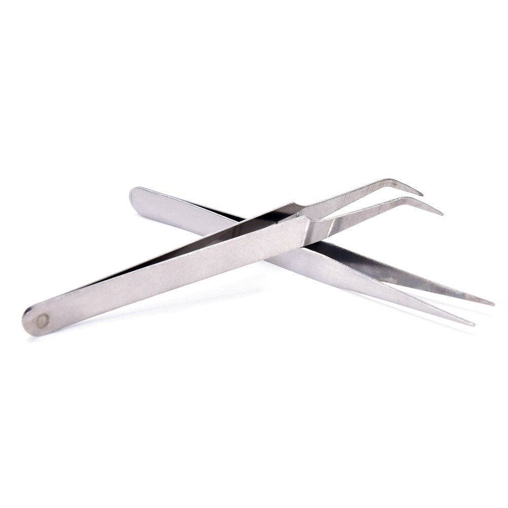 2pcs Repair Precision Assembly Set Tool Stainless Steel Electronic Tweezers