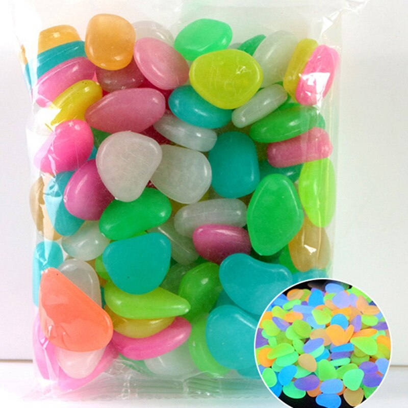 100Pcs Kleur Lichtgevende Steen Villa Tuinieren Aquarium Landschap Pebble Kunstmatige Lichtgevende Steen