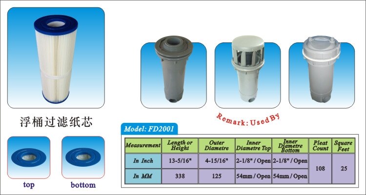 unicel C-4950 Cartridge filter and spa filter Pleatco PRB501N Filbur PRB50-IN FC-2390 Darlly 40506 L:33.8cm Diameter: 12.5cm