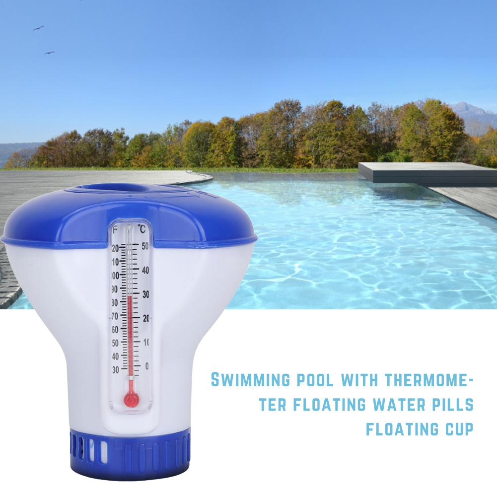 Swimming Pool Floating Chemical Chlorine Dispenser Swimming Pool Accessories Thermometer Disinfection Automatic Applicator Pump: Default Title