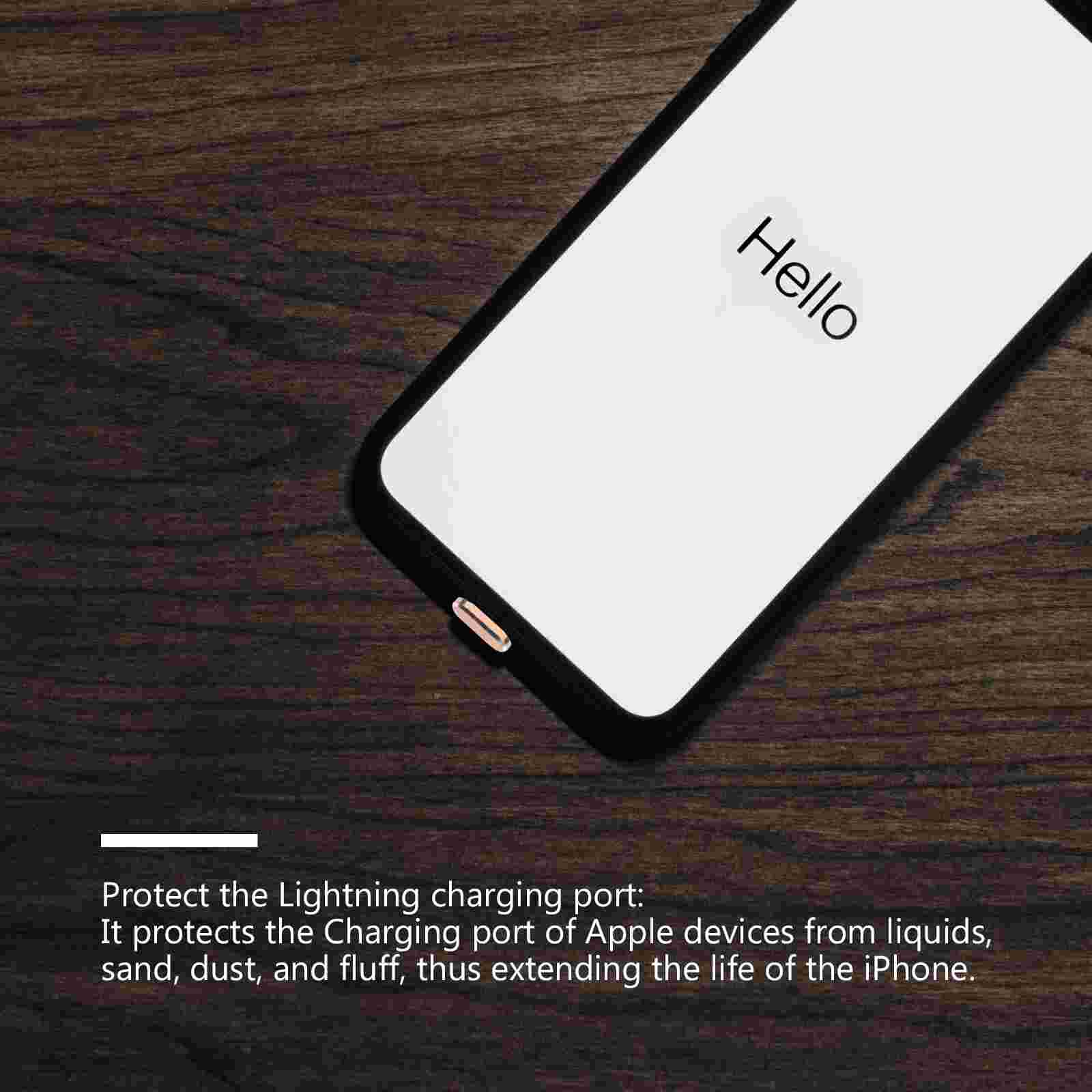 1 set of 5 charging port dust plug stoppers compatible with iphone xs max