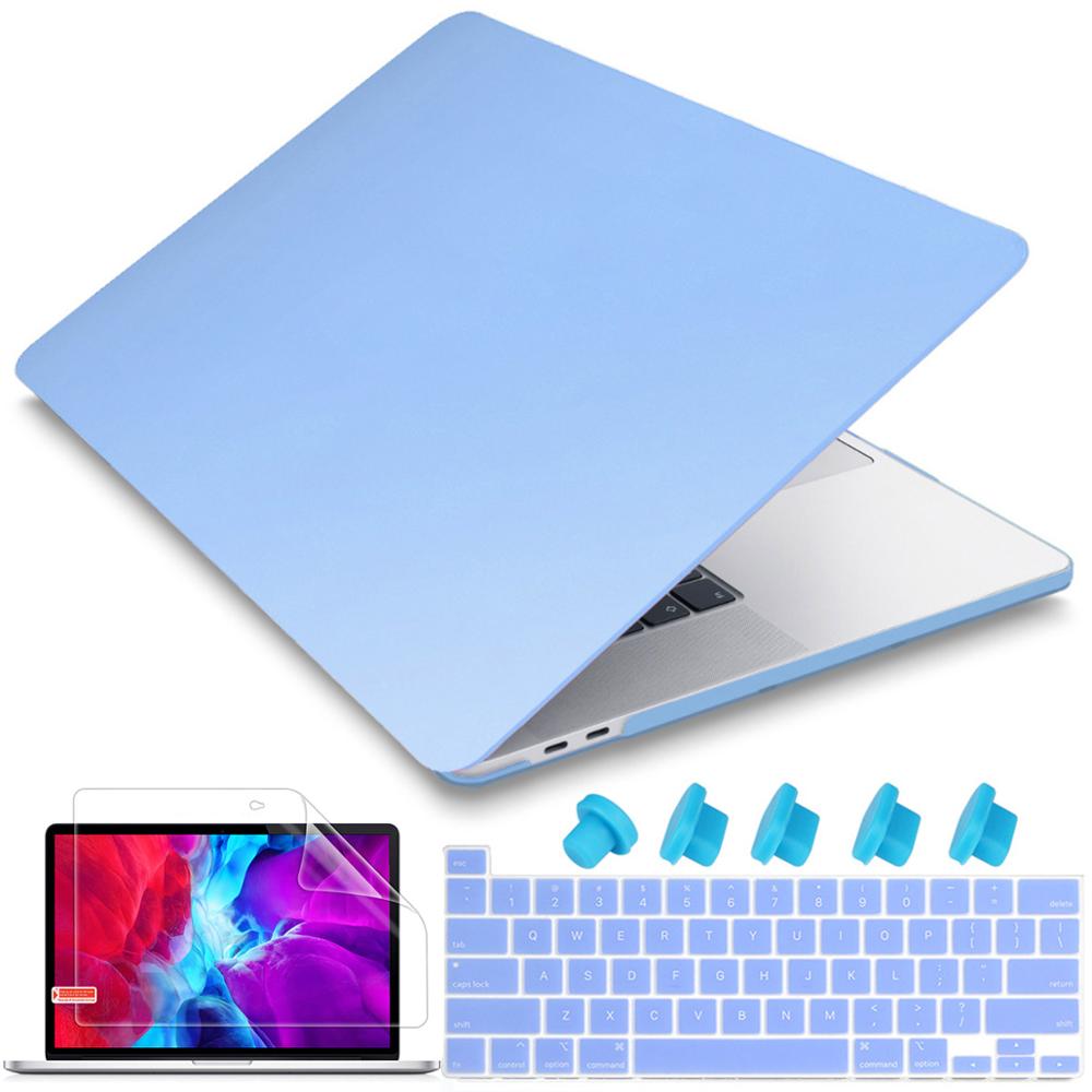 Screen protector Keyboard cover Hard Shell Case for Macbook Pro 16 inch with Touch Bar A2141: Serenity Blue