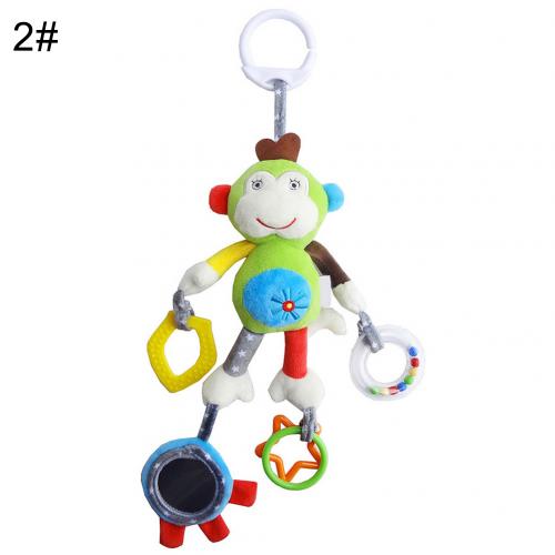 Geboren Baby Krippe Hängen Cartoon Tier Plüsch Puppe Hand Glocke Infant Rassel Neue