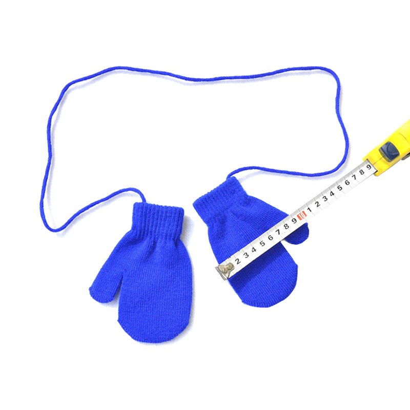Guanti per bambini inverno appeso al collo guanti morbidi lavorati a maglia per 1-4 anni guanti per bambini asilo per bambini ragazzi e ragazze tinta unita