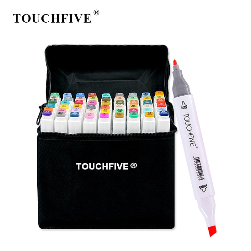 TouchFIVE 60/80/108/168 couleur feutre-pointe marqueurs Manga dessin marqueurs stylo à base d'alcool croquis huileux double brosse stylo Art fournitures