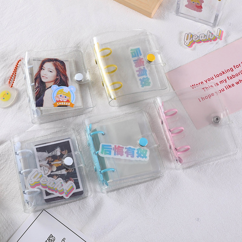 Creatieve Leuke Transparante 3 Ring Mini Losbladige Hand Boek Student Draagbare Notebook Bindmiddel Kawaii Schoolbenodigdheden