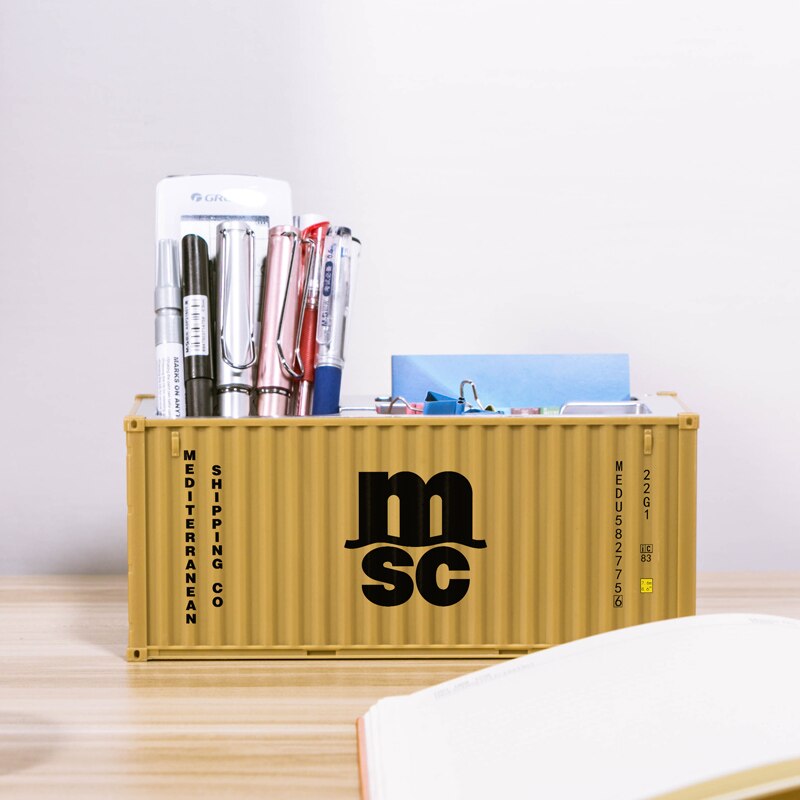 Contenitore da 20 piedi porta penne tascimo portapenne Mini contenitore porta biglietti da visita Cargo logistica contenitore scala modello scatola giocattolo: MSC 30 Pen holder