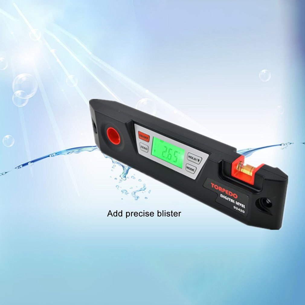 Electronic Digital Inclinometer Level Ruler Precision Digital Torpedo Inclinometer With Magnetic Backlight (Without Battery)