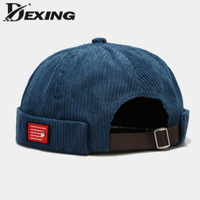 Jesienno-zimowa dla obu płci doker czapka marynarska męska regulowana w stylu zwykły, sztruksowa czapka beret solidna męska czapka Gorro damska czapka