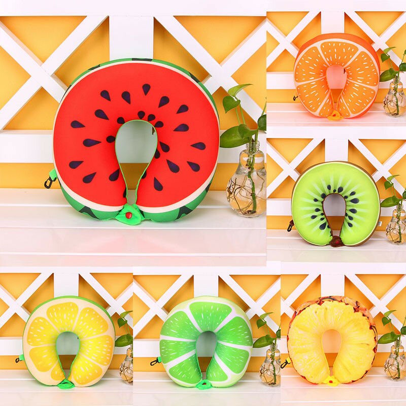 U formet reise frukt skum nakke pute støtte bil hodestøtte fly pute pute