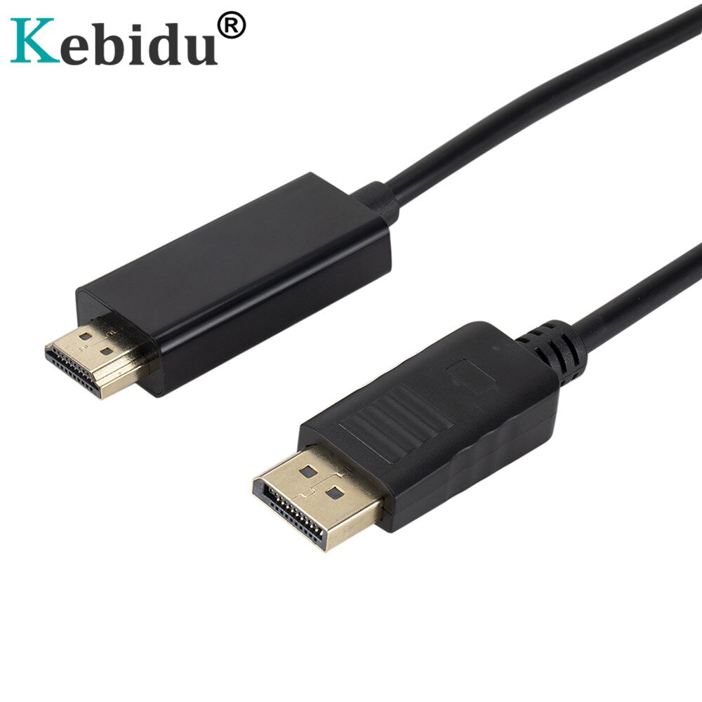 Kebidu 1.8m 3m dp til hdmi-kabel displayport skjermport dp hann til hdmi hann m/m kabeladapter for macbook air dell monitor