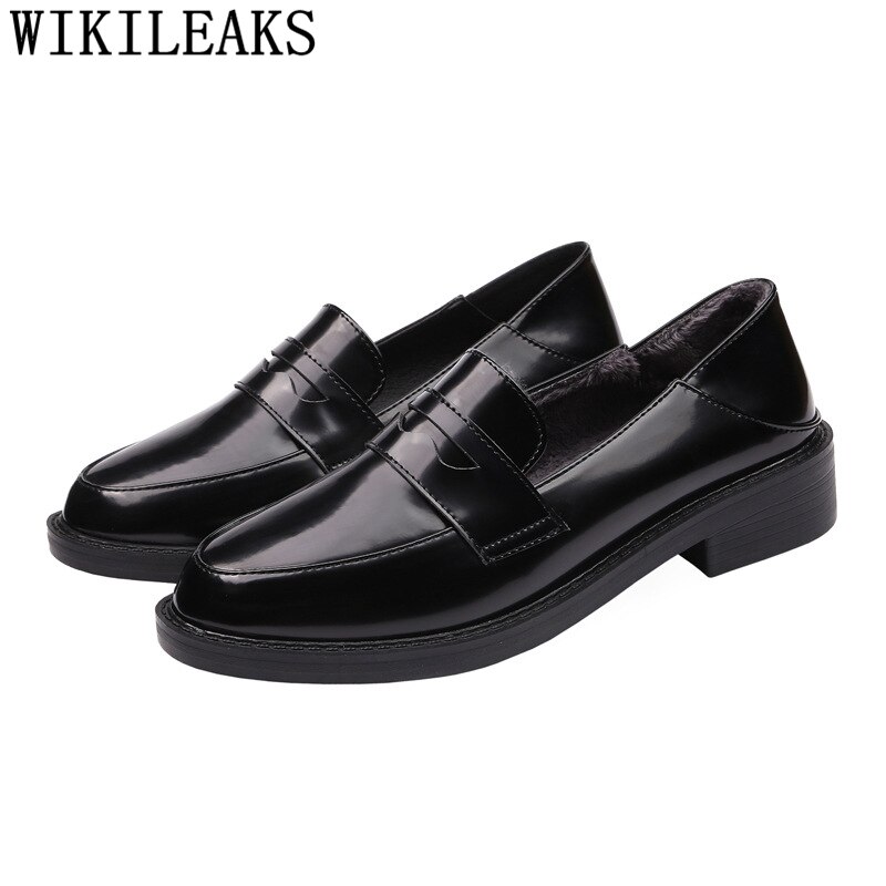 Chaussures coréennes chaussures noires pour femmes chaussures Oxford pour femmes mocassins Creepers Harajuku Sapato Feminino Couro Mocassin Femme Sapatos