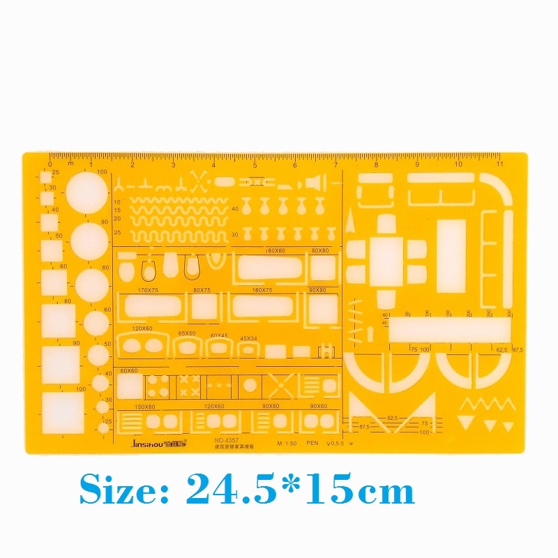 1:50 Architecture Decoration Furniture Symbols Drawing Drafting Template Stencil No 4357