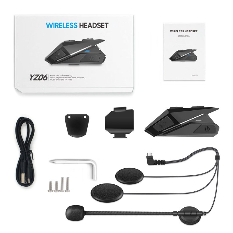 JaJaBor cuffia per casco moto impermeabile Wireless Bluetooth 5.0 vivavoce Radio FM moto auricolare lettore musicale altoparlante