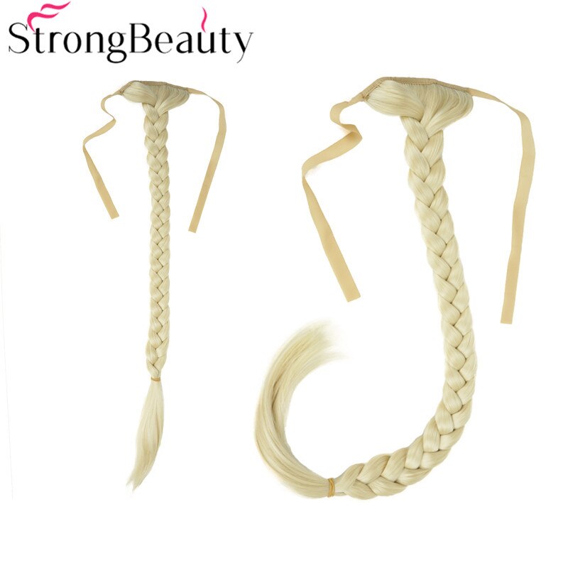Strongbeauty lang fiskehale fletning hestehale forlængelse syntetisk bindebånd hårstykke 16 farver: 613