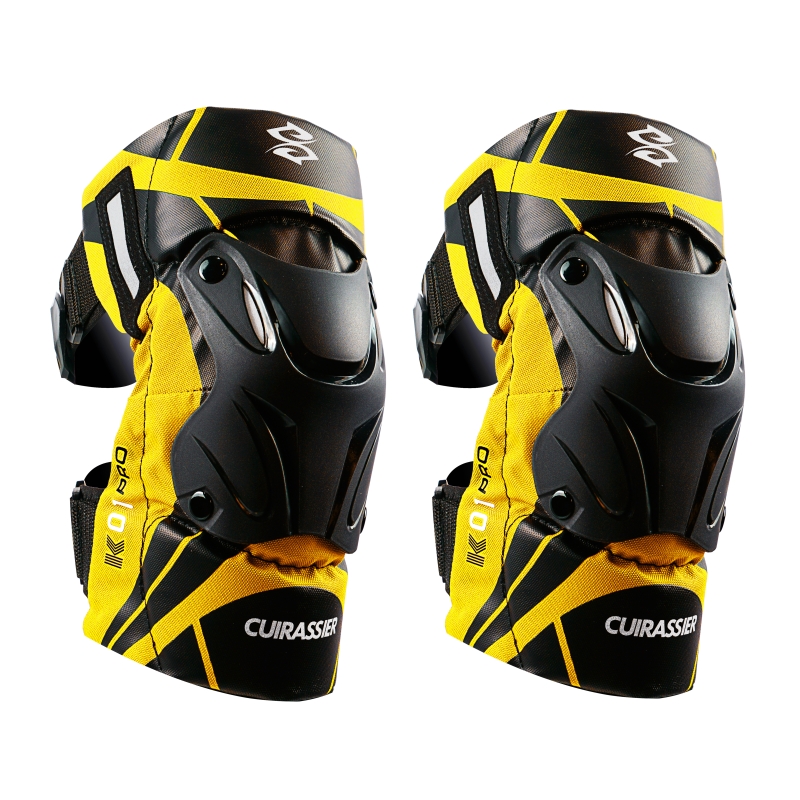 Cuirassier K01-3 Motorcycle Knee Pads Set Knee Protector Moto MX MTB Motocross Protective Gear Knee Guards Kneepad Protection: K01-3-Lemon Yellow
