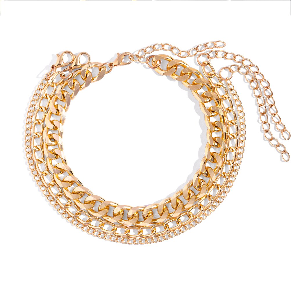 Flatfoosie Hip Hop Crystal Cross Hanger Enkelbanden Voor Vrouwen Golden Metal Link Voet Ketting Strand Sandalen Been Enkelband Sieraden: 017301GD