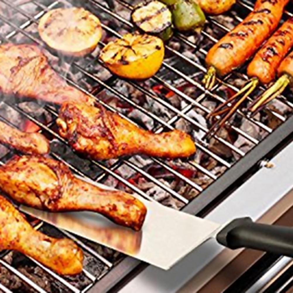 60% Grill Shovel Wear-resistant Rustless Durable Stainless Steel Grill Fork Tong Scraper Kitchen Tools for Barbecue