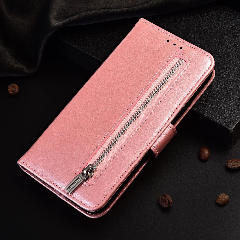 Case For Alcatel 3X 5058I 5058Y Case Zipper Wallet Flip Leather Case Alcatel 3X 5058 Soft Coque Fundas: 61Zipper-Pink