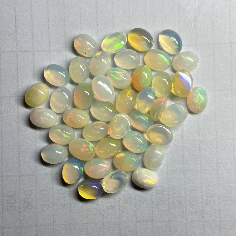 Meisidian handgefertigter 7 x 9mm ovaler flatback-cabochon, Original südafrikanischer natürlicher Opal-edelstein