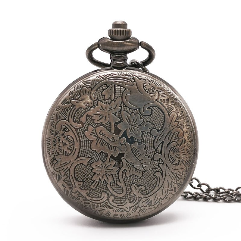 Steampunk Hollow Case Pattern Quartz Pocket Watch women men Analog Pendant Chain Pocket Fob Watches mens for men