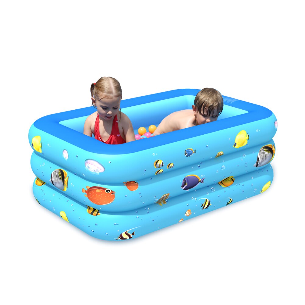 Piscine gonflable rectangulaire, pataugeoire, baignoire d'extérieur et d'intérieur, pour enfants, pour l'été: 130CM blue