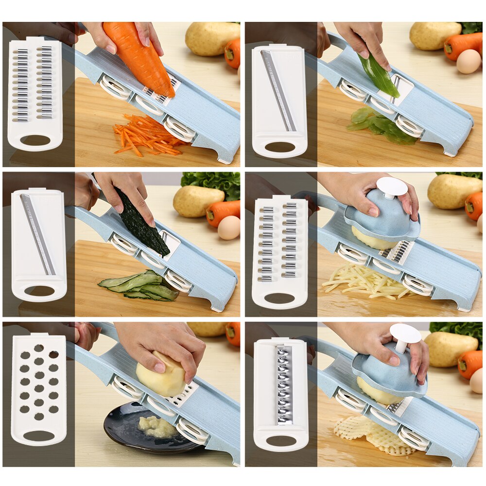 Handleiding Groente Cutter Rvs Blade Mandoline Slicer Kaas Rasp Wortel Dunschiller Groente Slicer Dicer Keuken