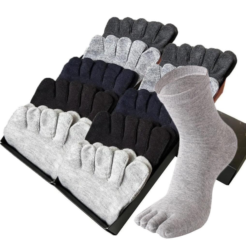 Calcetines de algodón con dedos separados para hombre, calcetín Unisex de talla grande 5, para otoño e invierno, 10 pares, 20 unidades