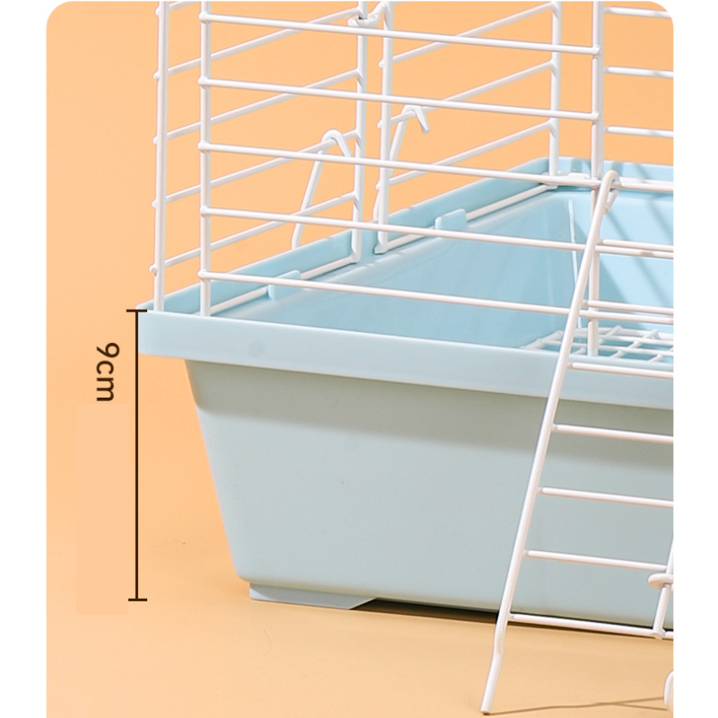 Jaula para conejos con cajón, jaulas para animales de mascotas, jaulas para hámster, jaula para ratas con ramas de flores y oso dorado