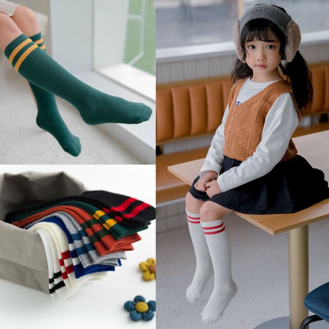Koreaanse schoolsokken voor jongens en meisjes, voetbalsokken, lente/herfst, katoenen beenwarmers, kindersokken
