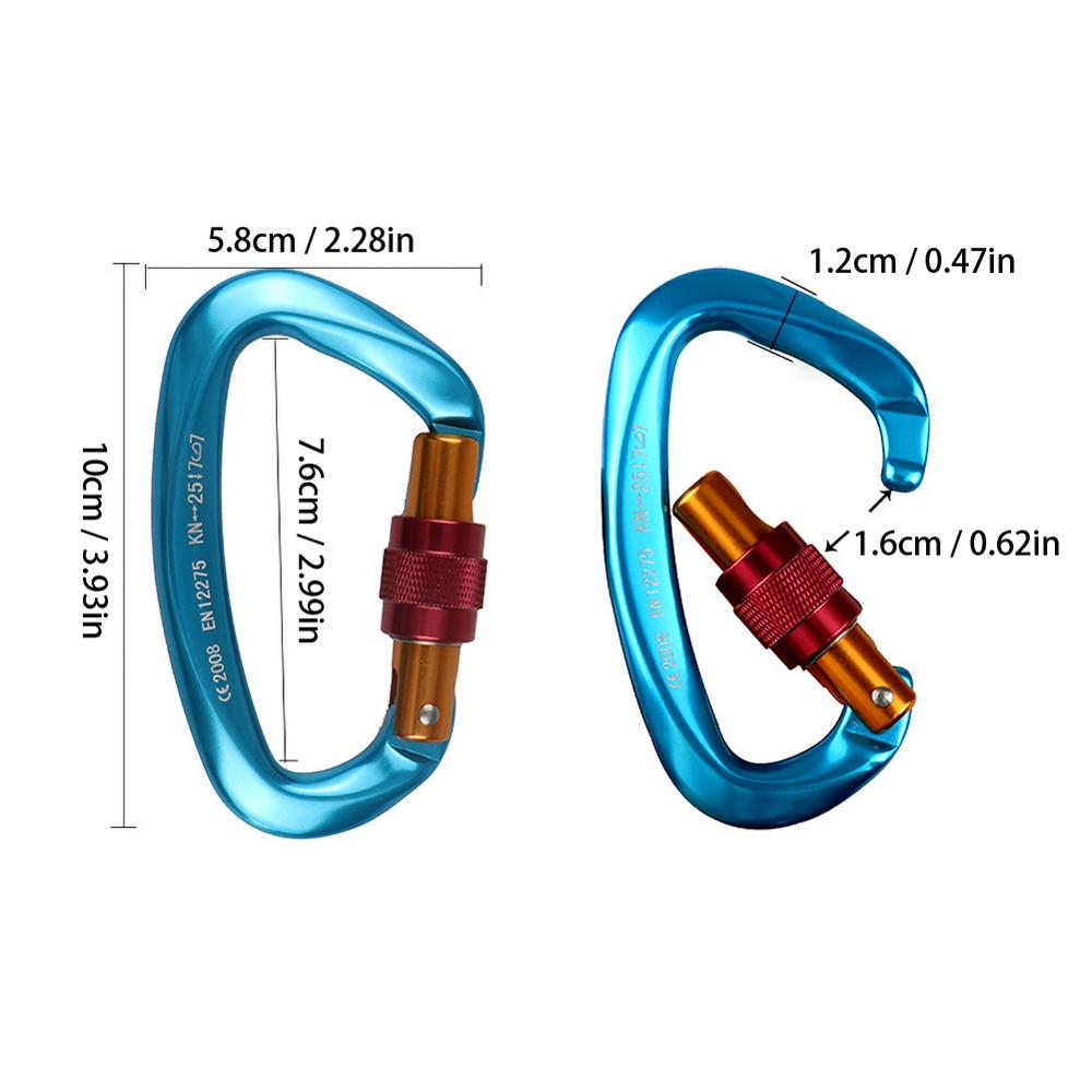 Neue 25KN Klettern Karabiner D Form Klettern Schnalle Lock Sicherheit Sicherheit Master Schraube Lock Schnalle Ausrüstung