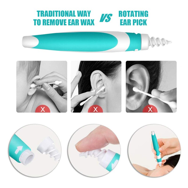 16PCS Earwax Remover Ear Wax Removal Tool Smart Ear Cleaner Spiral Earwax Remover Swab Kit Safe and Flexible Earwax Remover