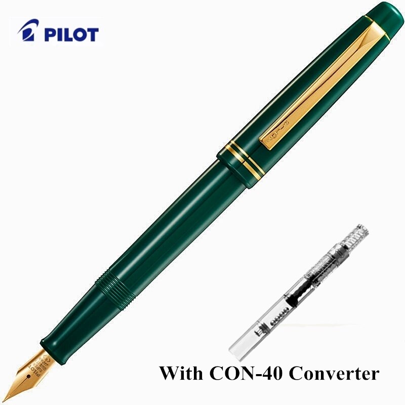 PILOT 78g 78g+ Original Fountain Pen Japan Excellent EF/F/M 22K Gold Nib School Students Practice Writing Ink Pens With Box: Green / M0.5mm