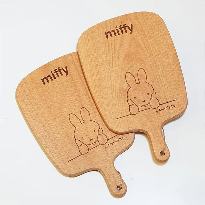Kawaii miffy træ skærebræt frugt skærebræt massivt træ restaurant pizza tallerken tallerken køkkenartikler jul: Default Title
