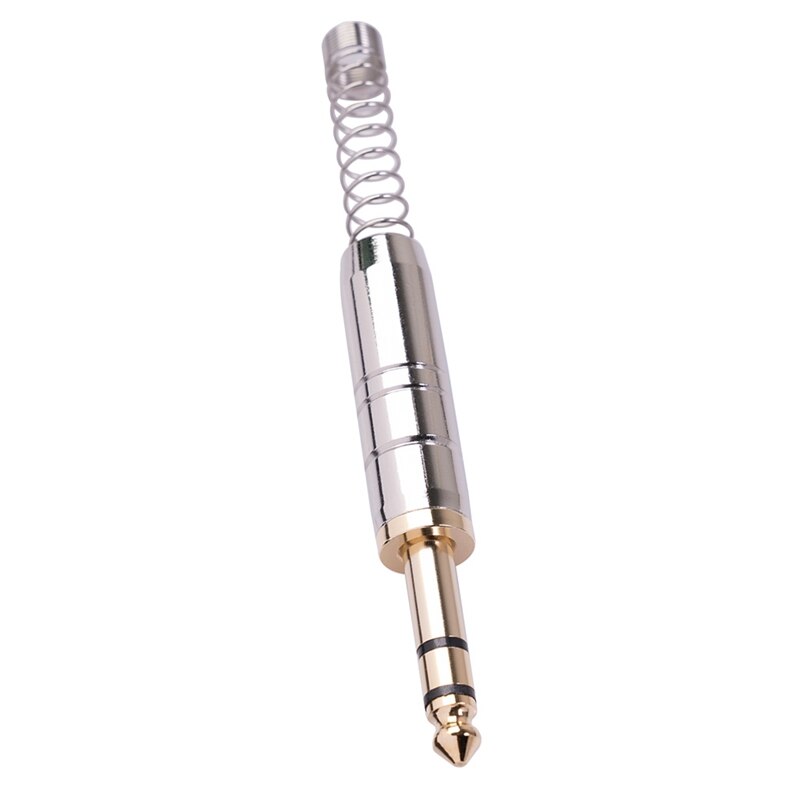 5PC 6.35mm Stereo Audio Jack Amplifier Microphone Plug 6.35 Sophomore Core Solder Jack Male Plug Connector