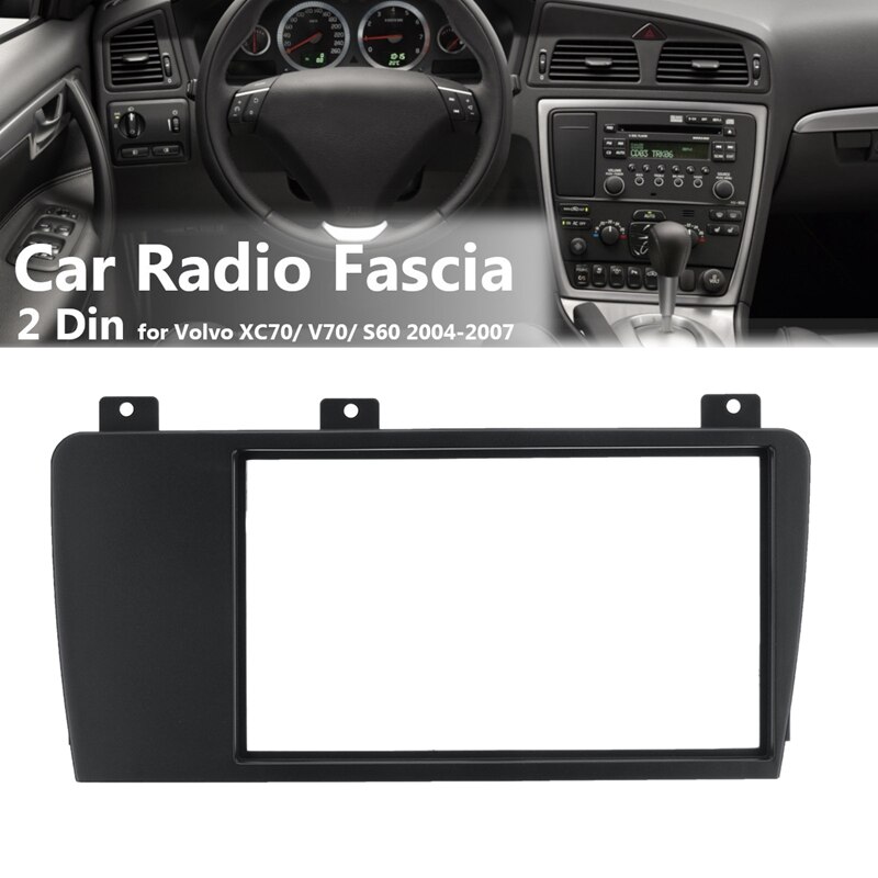 Façade D'Autoradio 2 DIN Pour Volvo XC70/V70/S60 (2004-2007) - Noir ABS - 10