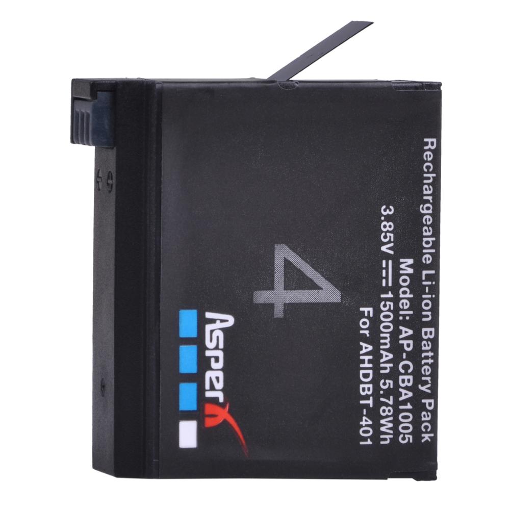 Batería de AHDBT-401 de 1500mAh para Gopro Hero 4, batería AHDBT401 AHDBT 401 + LED de 3 puertos, Cargador USB para cámara GoPro Hero4 HERO4, 4 Uds.: 1 Batteries