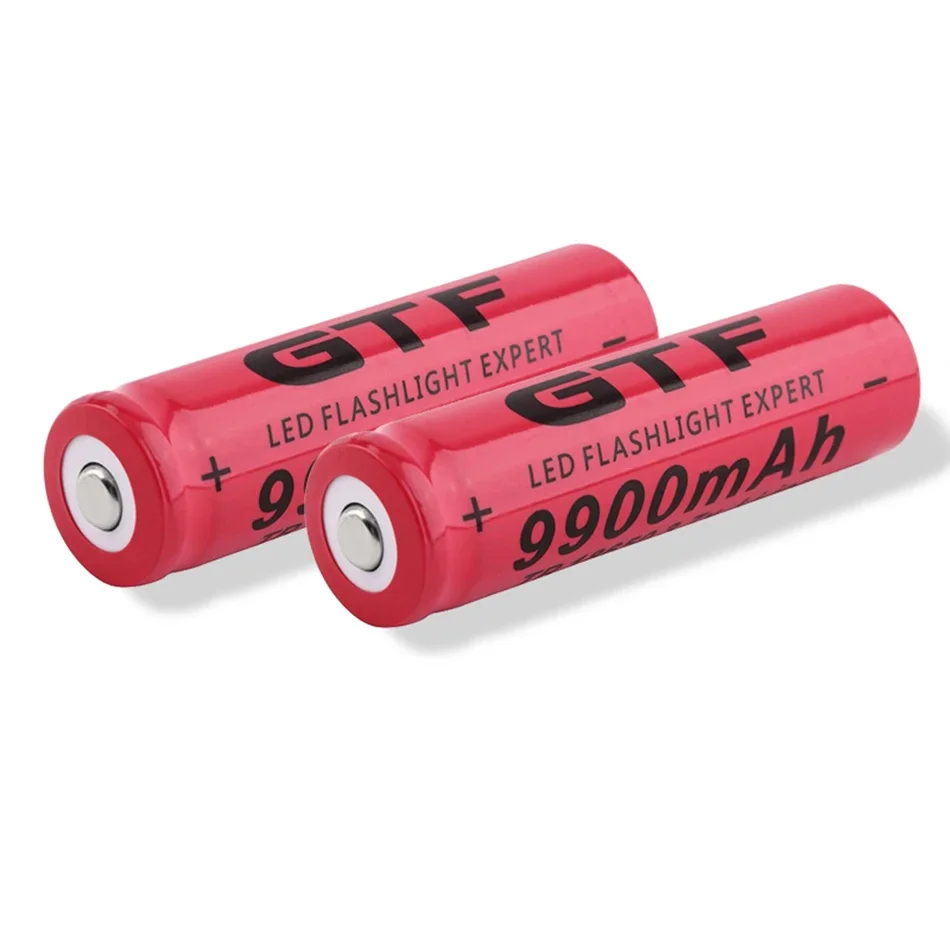 18650 battery 3.7V 9900mAh rechargeable Li-ion battery for Led flashlight Torch battery lithium battery charger: Gold