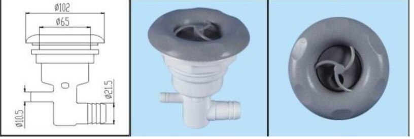 Spa & pool 4 "inch spa jets PLASTIC/SS with single hole