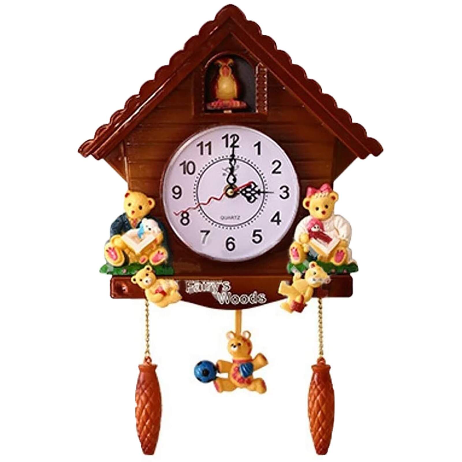 cute Retro Vintage Wooden Cuckoo Clocks Handcraft Carving Living Room Wall Clock Swing Timer Kitchen Clock Cuckoo Clock