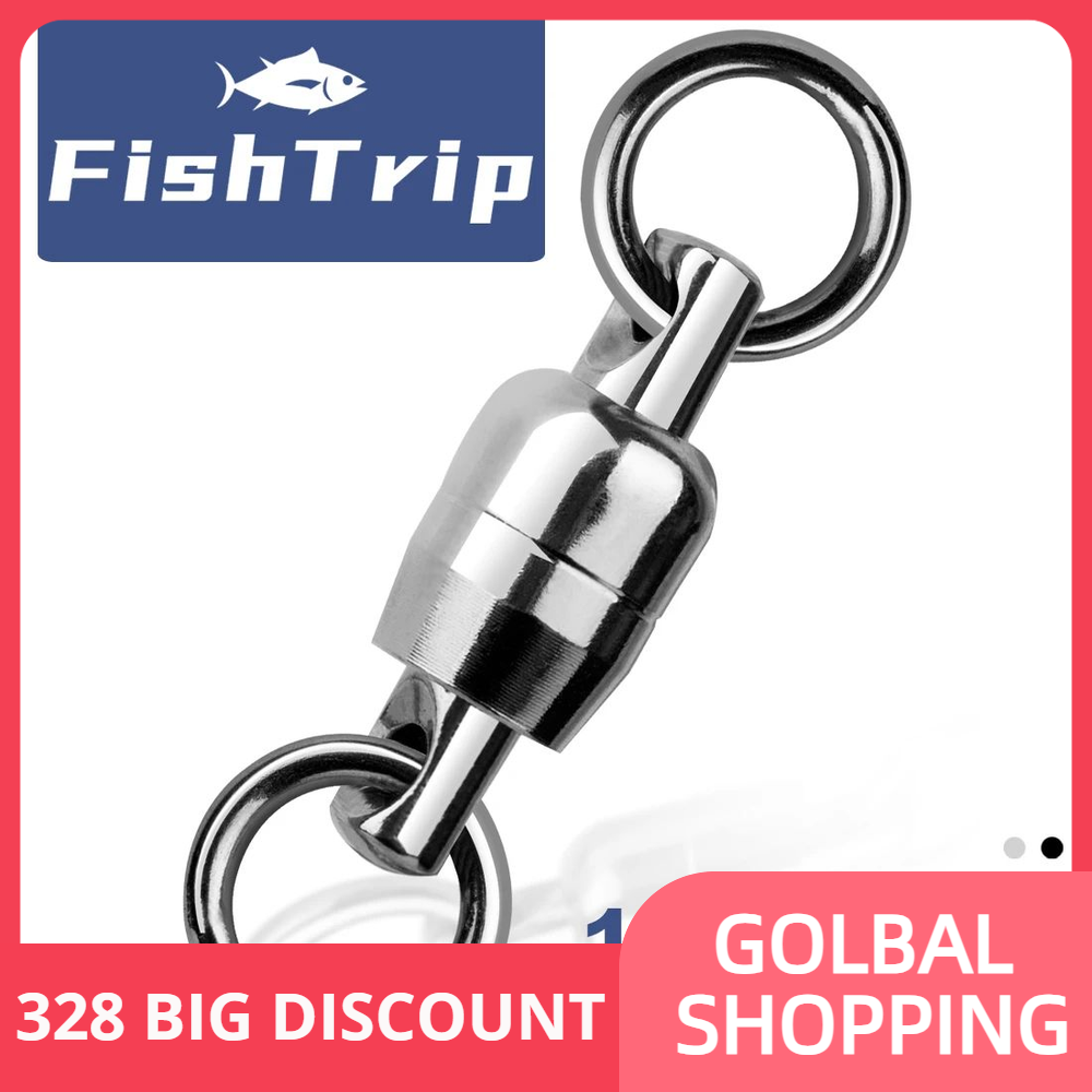 FishTrip Stainless Steel Dual Ball Bearing Swivels Heavy Duty High Strength One-piece