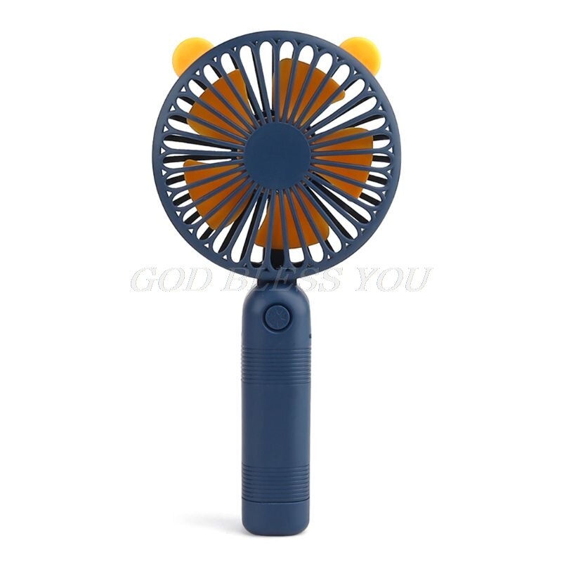 Cute Cartoon Mini Handheld Fan Portable USB Charging Fan Air Cooler for Student: Blue