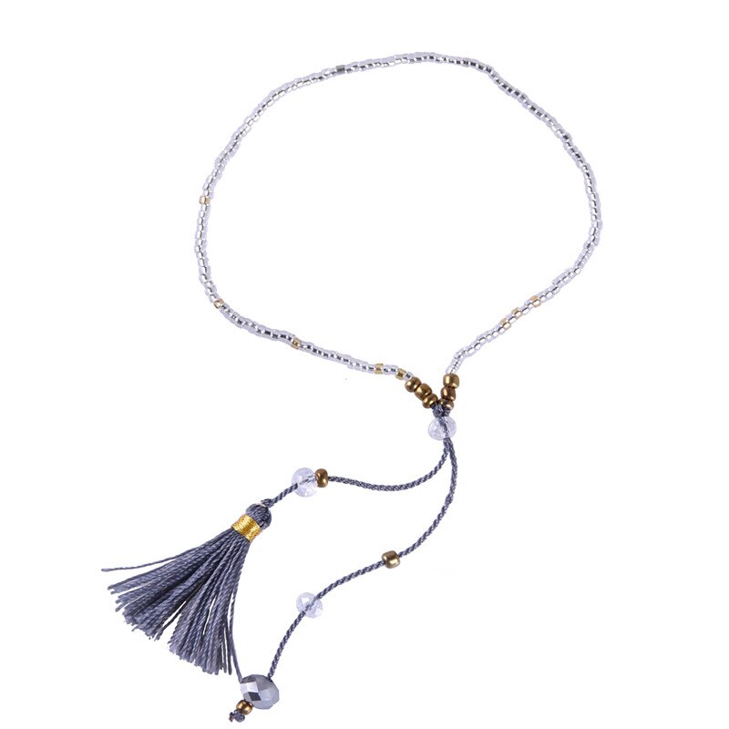KELITCH Miyuki Samen Perlen Armbänder Quaste Freundschaft Armbänder Einstellbare wickeln Armbinde Charme Kristall Armbinde Armreifen: AZX029B